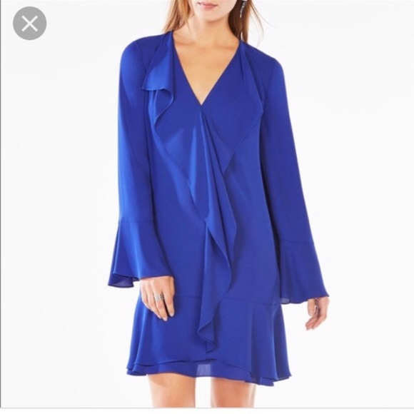 BCBG Short Sleeve Ruffle Swing Dress Sz S - Picture 6 of 6